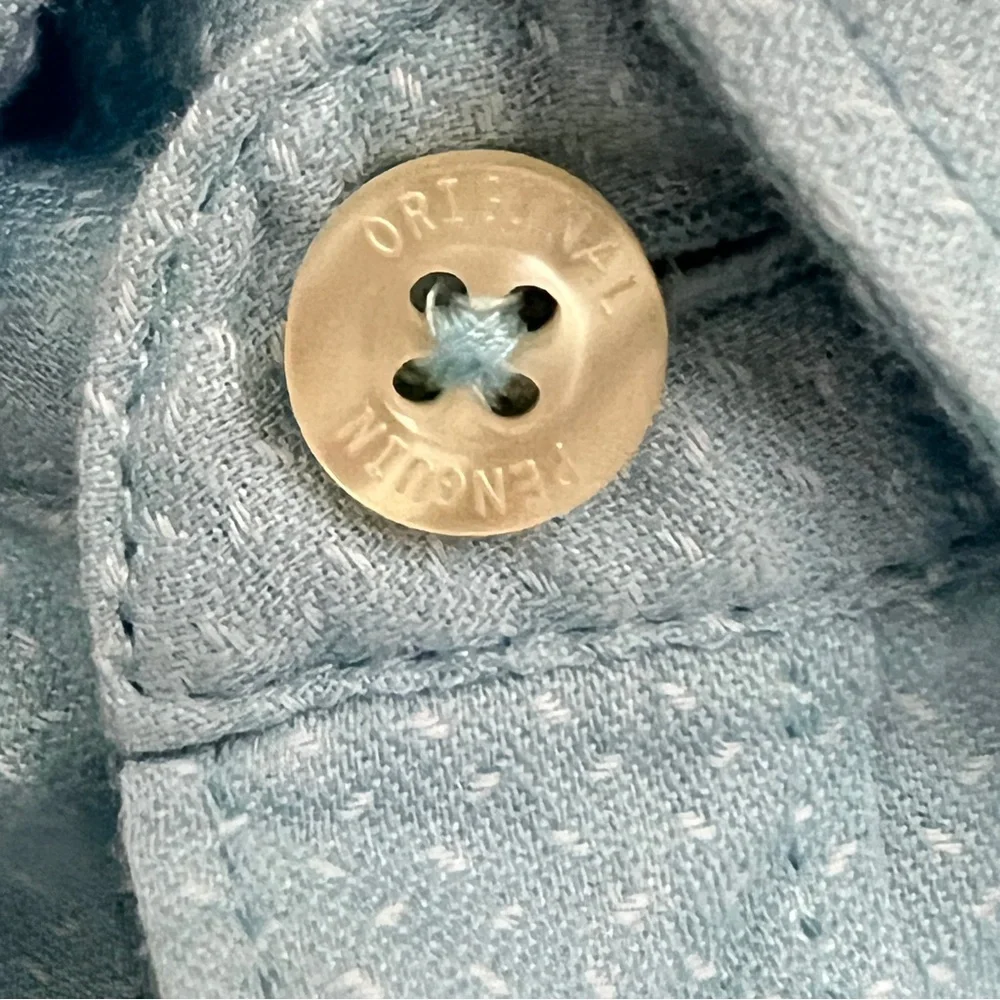 NEW Penguin men’s buttons Shirt Sky Blue LARGE